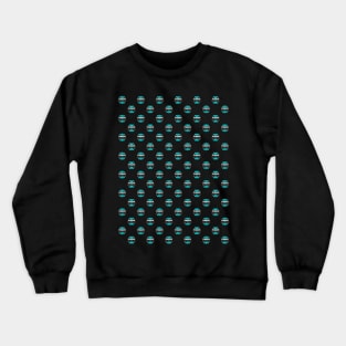 Chess Logo in Black, White and Turquoise Pattern Crewneck Sweatshirt